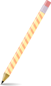 Pastel Striped Pencil Clip Art
